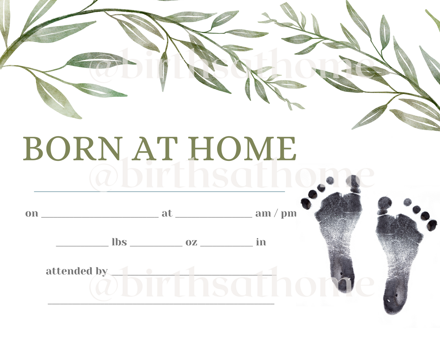 Home Birth Certificates